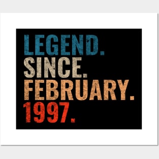 Legend since February 1997 Retro 1997 birthday shirt Posters and Art